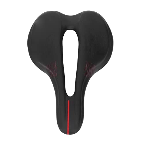 Mountain Bike Seat : PENO saddle, thick mountain bike saddle, adjustable head, comfort, alloy steel frame, 100 kg carrying weight for men to ride Black Red