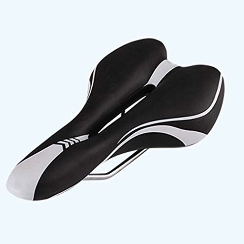 Mountain Bike Seat : Pessica Bicycle comfortable thickened saddle Mountain bike PU leather seat saddle Hollow ventilation and breathable bicycle seat 280 * 140mm, C