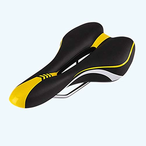 Mountain Bike Seat : Pessica Bicycle comfortable thickened saddle Mountain bike PU leather seat saddle Hollow ventilation and breathable bicycle seat 280 * 140mm, F