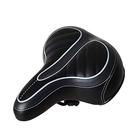 Mountain Bike Seat : Pessica Bicycle Large-Area Saddle Mountain Bike Thickened Comfortable Cushion Bicycle Shock-Absorbing Breathable Seat Ergonomic Cushion 21 * 26Cm, A
