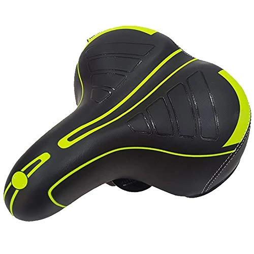 Mountain Bike Seat : Popular Bicycle Cushion Comfortable Not Sultry Bicycle Saddle Mountain Bike Seat Thickened Seat Cushion Comfortable Experience (Color : Green, Size : 25x20cm)