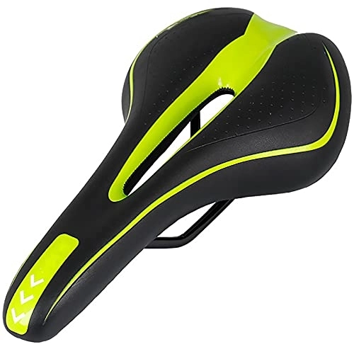 Mountain Bike Seat : Popular Bicycle Cushion Mountain Bike Saddle Bicycle Seat Cushion Double Tail Wing Center Hollow Seat Cushion Comfortable Experience (Color : Green, Size : 27.5x14.5cm)