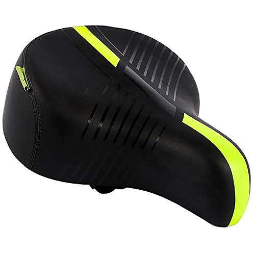 Mountain Bike Seat : Popular Bicycle Cushion Mountain Bike Saddle Classic Style Comfortable and Bold Spring Bike Seat Comfortable Experience (Color : Green, Size : 31X28x18cm)