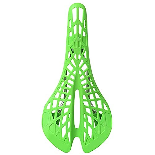Mountain Bike Seat : PPLAX Ultralight Plastic Bicycle Saddle Mountain Bike Bicycle Saddle PVC Cushion 6 colors (Color : Green)