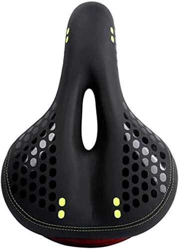 Mountain Bike Seat : Professional Soft Bike Saddle， Bicycle Seat Cushion, Double Spring Memory Foam Seat Cushion, Leather Waterproof Taillight, Comfortable And Breathable, Suitable for Most Bicycles, b Bicycle Saddle for M