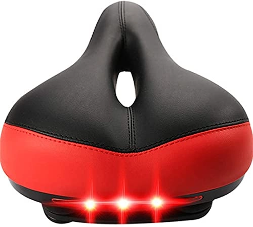 Mountain Bike Seat : Professional Soft Bike Saddle， Comfortable Bicycle Seat Cushion, Wide Seat Cushion with LED Lamp Beads. Suitable for Indoor / Outdoor Bicycles with Multiple Lighting Methods (Upgraded), b Bicycle Saddle