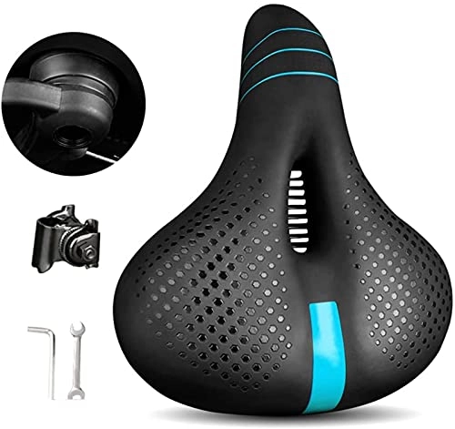 Mountain Bike Seat : Professional Soft Bike Saddle， Comfortable Bicycle Seat Cushion, with Double Shock-Absorbing Foam Cushion, with Taillights, Waterproof, Soft, Breathableseat Cushion, Universal, A Bicycle Saddle for MTB,