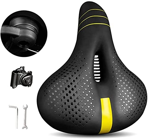 Mountain Bike Seat : Professional Soft Bike Saddle， Comfortable Bicycle Seat Cushion, with Double Shock-Absorbing Foam Cushion, with Taillights, Waterproof, Soft, Breathableseat Cushion, Universal, B Bicycle Saddle for MTB,