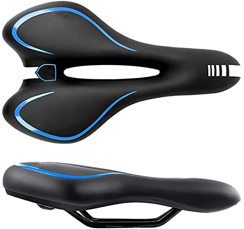 Mountain Bike Seat : Professional Soft Bike Saddle， Comfortable Men's And Women's Bicycle Seats, Wide Bicycle Saddle Cushions with Tail Lights, Waterproof, Double Spring Suspension, Soft And Breathable, c Bicycle Saddle fo