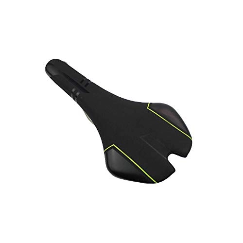 Mountain Bike Seat : QAL Bicycle Saddle, Outdoor PU Leather Black Red 280mmX140mm Shock Absorption Mountain Bike Wind Flow Sports Spare Parts, BlackGreen-280 * 140mm