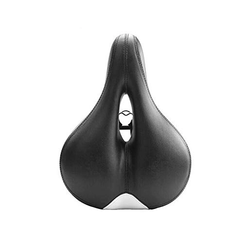 Mountain Bike Seat : Qiaoxianpo01 Bicycle Seat Cushion, Saddle Mountain Bike Seat Cushion, Comfortable And Soft Super Wide Universal Bicycle Seat, wear-resistant tensile PU (Color : Black White, Size : 27 * 21cm)
