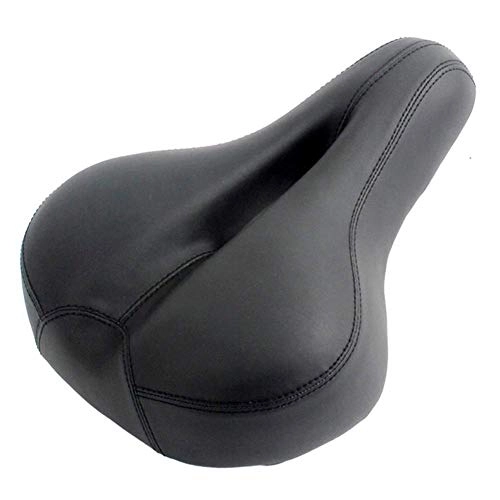 Mountain Bike Seat : Qiutianchen Bicycle Cushion Mountain Bike Thick Sponge Comfortable Saddle Bicycle Spare Parts Riding Equipment for Mountain Bike Road Bike (Color : Black)