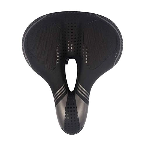 Mountain Bike Seat : Qiutianchen Bicycle Saddle Waterproof High Elastic Shock Absorption Soft and Comfortable Breathable Increase Thickened Mountain Bike Saddle for Mountain Bike Road Bike (Color : Black, Size : Type1)