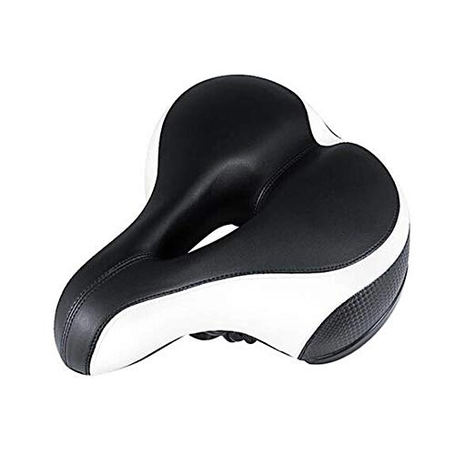 Mountain Bike Seat : Qiyuezhuangshi01 Bicycle Seat Cushion, Thick And Soft Breathable Cushion, Saddle Mountain Bike Seat Cushion, Shock-absorbing Ball Reflective Mountain Bike Accessories, White And Black, built-in silic