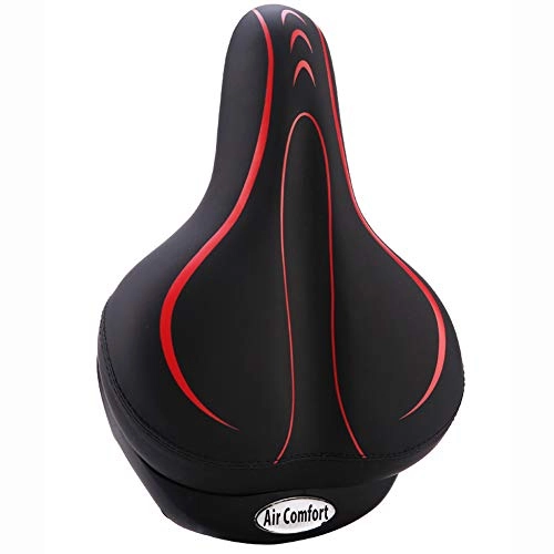 Mountain Bike Seat : QLZDQ Saddle Professional Level Bike Seat Bicycle Seat Soft Inflatable Breathable And Wear Resistant Shock Absorber Ball for Men Comfort (Color : RED)