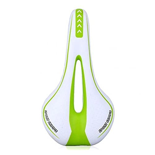 Mountain Bike Seat : QUQU bike seat MTB Mountain Bike Cycling Thickened Extra Comfort Ultra Soft Silicone 3D Gel Pad Cushion Cover Bicycle Saddle Seat (Color : White Green)
