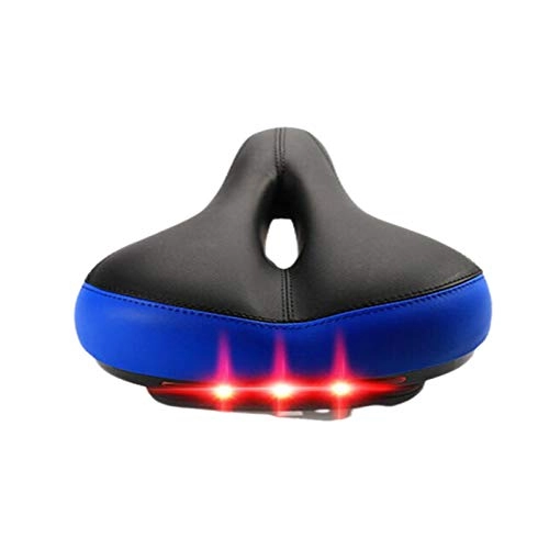 Mountain Bike Seat : QWEQTYUKJ Bicycle seat Comfort softle waterproof bicycle saddle double spring designed with rear light soft breathable fits most mountain exercise bikes