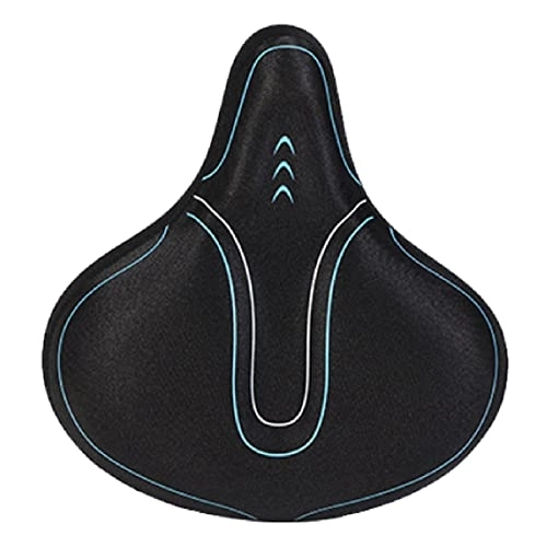 Mountain Bike Seat : QWERTYUI Bike Seat Comfort Memory Foam Sweatproof Shock Absorbing Bicycle Saddle Wide Soft Bicycle Seat for Men Women, for Exercise Mountain Road Stationary Bikes, Blue, One Size