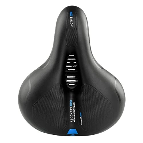 Mountain Bike Seat : QWERTYUI Comfortable Bike Seat Shock Absorbing Ball Memory Foam Waterproof Wide Bicycle Saddle, Breathable Middle Groove Design, Suitable for Bicycles / Mountain / Road Bikes, Blue, One Size