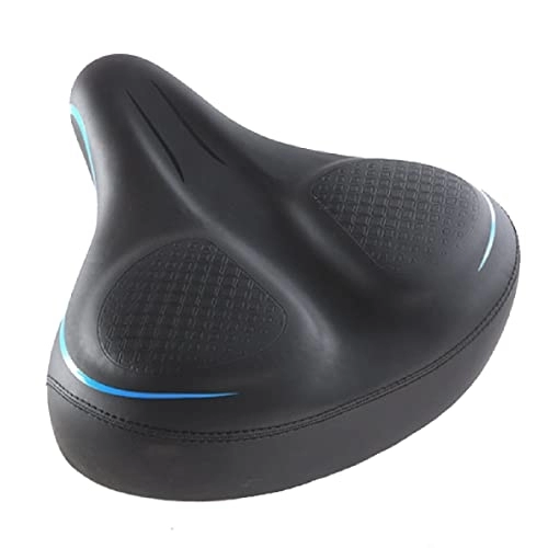 Mountain Bike Seat : QWERTYUI Oversized Bike Seat Comfort Memory Foam Padded Soft Wide Bicycle Saddle, Breathable Waterproof Shock Absorbing Bicycle Seat, for Exercise And Outdoors Mountain Bikes, Blue, One Size