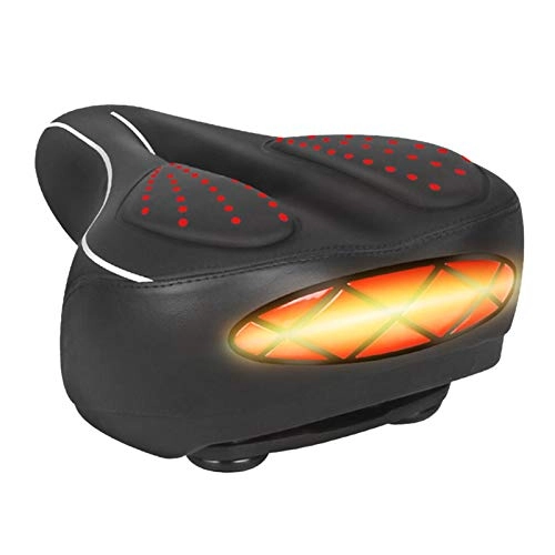 Mountain Bike Seat : QWXZ Bicycle seat Silicone Thickened Bicycle Saddle Mountain Bike Seat Cushion Breathable Driving Sitting Pillow For Bicycle Sports Outside (Red And Black) Soft and breathable