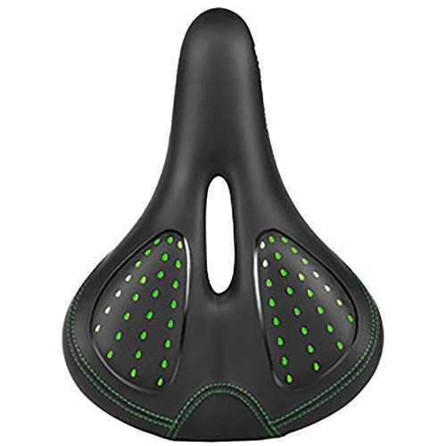 Mountain Bike Seat : ReedG Bike Seat Bicycle Seat Saddle Soft and Breathable Mountain Bike Silicone Saddle with Tail Light Waterproof (Color : Green, Size : 26x19cm)