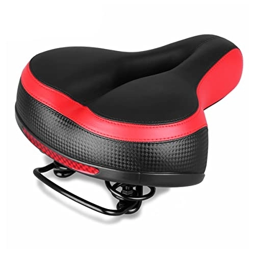 Mountain Bike Seat : Reflective Bike Saddle Absorbing Mountain Bike Seat Spring Comfortable Saddle Red Sports Cushion Cycling Seat Cushion Pad