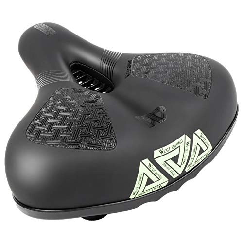 Mountain Bike Seat : Reflective Cycling Cushion Shock Absorption Soft Seats Thickened Comfortable Mountain Bike Saddle