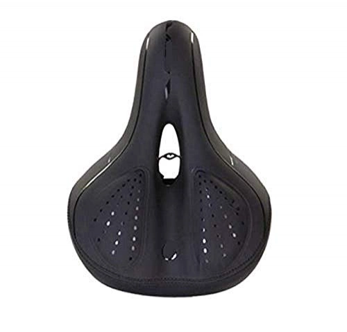 Mountain Bike Seat : Road Mountain Bicycle Seat Breathable Saddle Soft Hollow Thickened Pad Cushion Cover Saddle Shock Absorber Ball Built-in silicone black Jzx-n