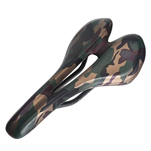Mountain Bike Seat : RONGW JKUNYU Outdoor sports Carbon fiber saddle, hollow breathable thickening, camouflage pattern, suitable for mountain bikes, road bikes Bike