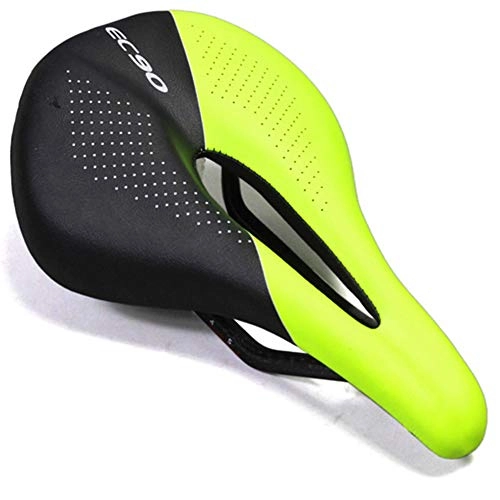 Mountain Bike Seat : Ronshin Cycling For Mountain Bike Hollow-out Design Full Carbon Fibre Leather Breathable Seat Cushion dark green 240-143MM