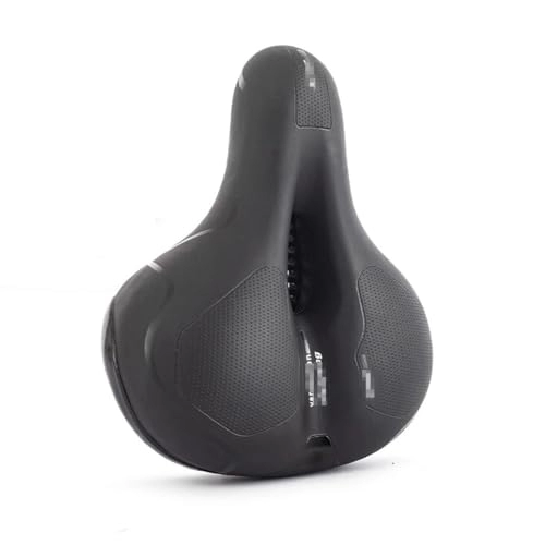 Mountain Bike Seat : Saddle With Taillight Mountain Cushion Bicycle Big Butt Widened Soft Saddle Comfortable Seat Bike Accessories BK shock absorber