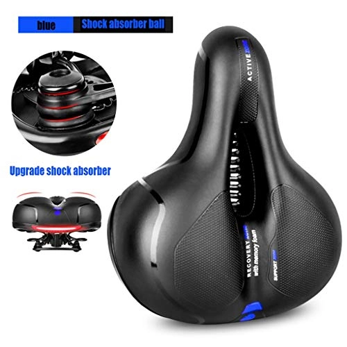 Mountain Bike Seat : Saddles Bicycle Super Soft Comfortable Bicycle Seat Cushion Male And Female Bicycle Bicycle Bicycle Accessories Bicycle Seat Cushion (Color : Blue-A, Size : 25 * 20cm)