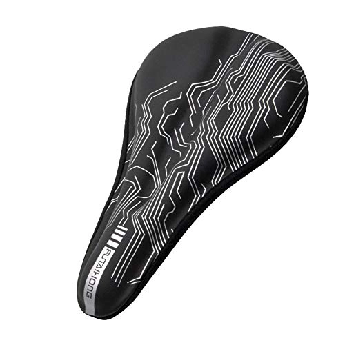 Mountain Bike Seat : SAHWIN® Bike Saddle with Taillight, Memory Foam Waterproof Padded Leather Wide Bicycle Seat Cushion, Soft Breathable Shock Absorbing, Fit Most Bikes for Men Women, Black