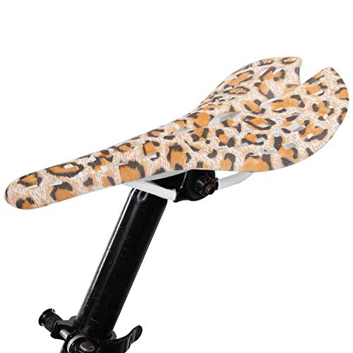 Mountain Bike Seat : SALUTUYA Anti-Deformation Absorb Shock Hollow Out Mountain Bike Saddl Breathable, for Most Mountain Bikes(Leopard)