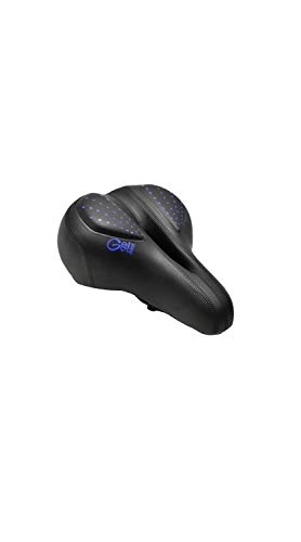 Mountain Bike Seat : SCRT Bicycle Cushions Shock Absorption & Breathable & Wear-Resistant Widened Mountain Bike Saddle Car Mat (color : Blue)