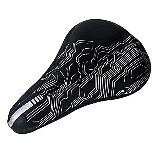 Mountain Bike Seat : seat cover Mountain Bike Bicycle Seat Cushion Saddle Thickened Outdoor Cycling (Color : Black, Size : 11.02 * 7.09 inch)