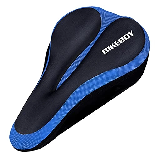 Mountain Bike Seat : seat cover Mountain Bike Bicycle Seat Cushion Saddle Thickened Outdoor Cycling (Color : Blue, Size : 11.02 * 7.09inch)
