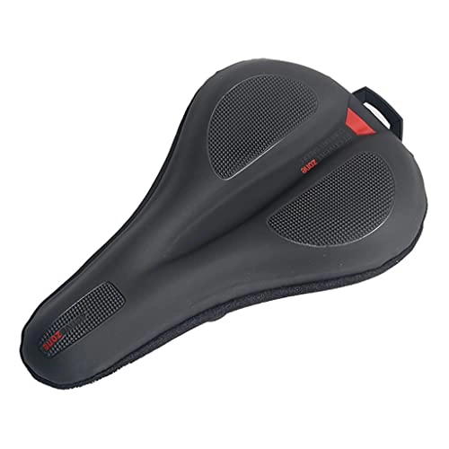 Mountain Bike Seat : seat cover Mountain Bike Bicycle Seat Cushion Saddle Thickened Outdoor Cycling (Color : Red, Size : 11.02 * 7.09 inch)