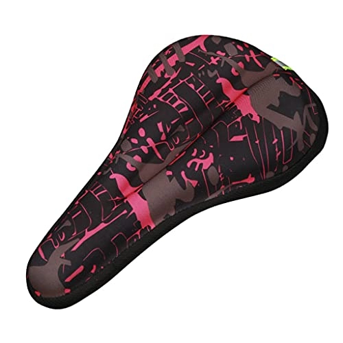 Mountain Bike Seat : seat cover Mountain Bike Bicycle Seat Cushion Saddle Thickened Outdoor Cycling (Color : Red, Size : 11.81 * 7.28 inch)