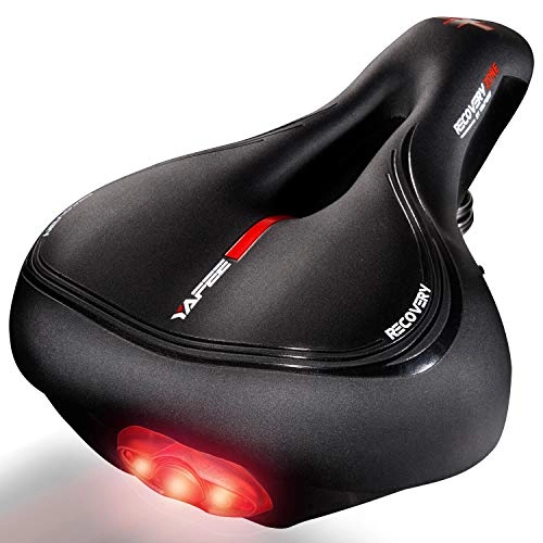 Mountain Bike Seat : Selighting Bike Seat for Men - Mens Padded Bicycle Saddle With Soft Cushion - Improves Comfort for Mountain Bike, Hybrid and Stationary Exercise Bike (Black)