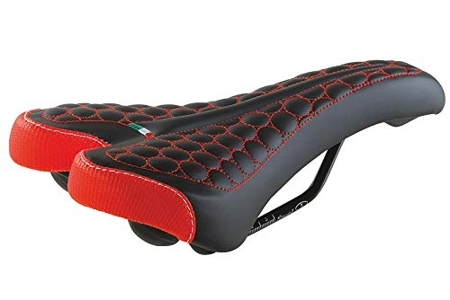 Mountain Bike Seat : Selle Montegrappa FatBike Saddle MTB Trekking Unisex SM 4010 in 6 Colours Made in Italy, black red