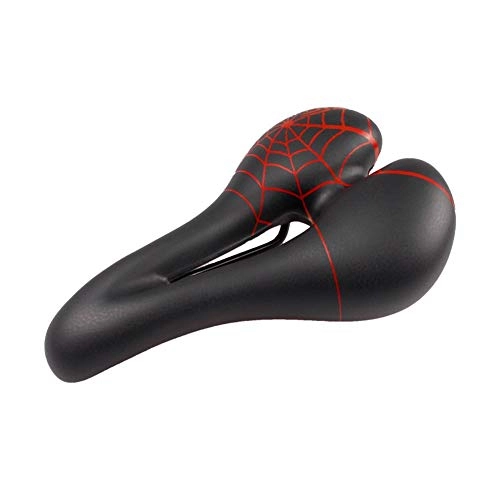 Mountain Bike Seat : SHGUANMO Shockproof Breathable Bicycle MTB Saddle Cushion Bicycle Hollow Saddle Cycling Road Mountain Bike Seat Bicycle Part (Color : Red)