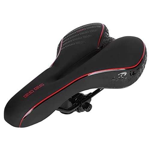 Mountain Bike Seat : Silicone Bike Seat Bicycle Saddle, Comfort Cycle Wide Cushion Pad PU leather Breathable Non-slip Waterproof Shockproof for Women Men Mountain Road Spinning Exercise Cycling Equipment Accessory(Black)