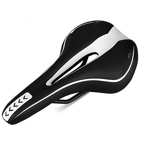Mountain Bike Seat : Silicone Gel A Soft Bicycle Bike MTB Saddle Cushion Seat Cover Pad Comfort Road Mountain Bike Woman Leather Outdoor (Color : White)
