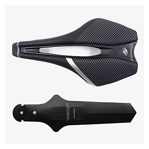 Mountain Bike Seat : SIY Bicycle Saddle Fit For Men Women Road Off-road Mtb Mountain Bike Saddle Lightweight Cycling Race Seat (Color : Black-silver-1)