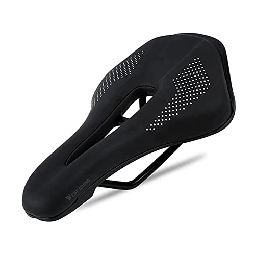 Mountain Bike Seat : SIY Bicycle Saddle MTB Hollow Breathable Cushion Cushion Bike Part Accessories Cycling Bicycle Saddle Parts (Color : Black)