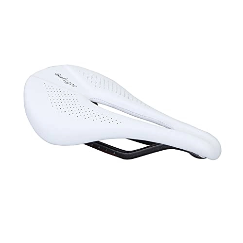 Mountain Bike Seat : SIY Bicycle Seat Saddle Carbon Bike Saddles Road Mountain Bike Racing Saddle Ultralight Breathable Soft Seat Cushion (Color : White)