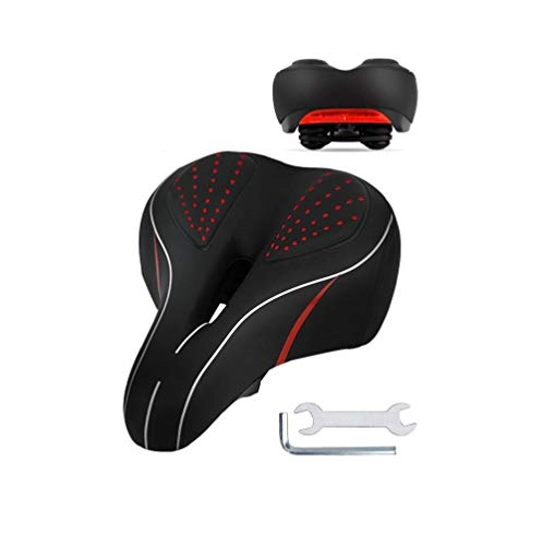 Mountain Bike Seat : SMSOM Bike Seat - Comfortable Memory Foam Waterproof Bike Saddle, Universal Fit, Shock Absorbing Including Mounting Wrench - Allen Key - Reflective Band, Black