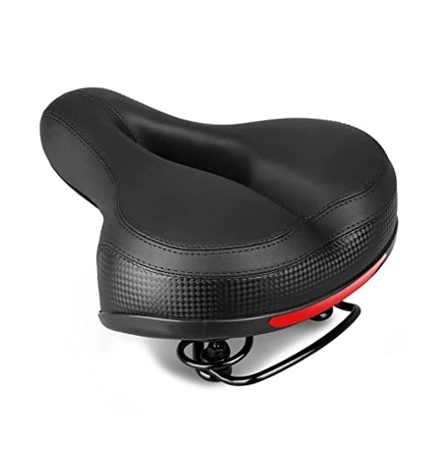 Mountain Bike Seat : SMSOM Comfortable Bike Seat Cushion - Bicycle Seat for Men Women, Waterproof Wide Bicycle Saddle Fit for Stationary / Exercise / Indoor / Mountain / Road Bikes (Color : Black)